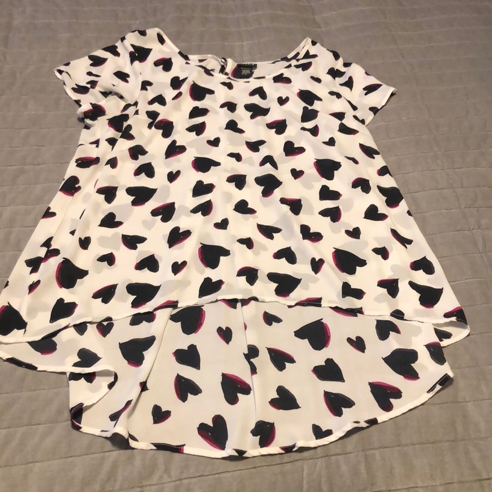 Torrid Hi-Lo Heart Georgette Blouse